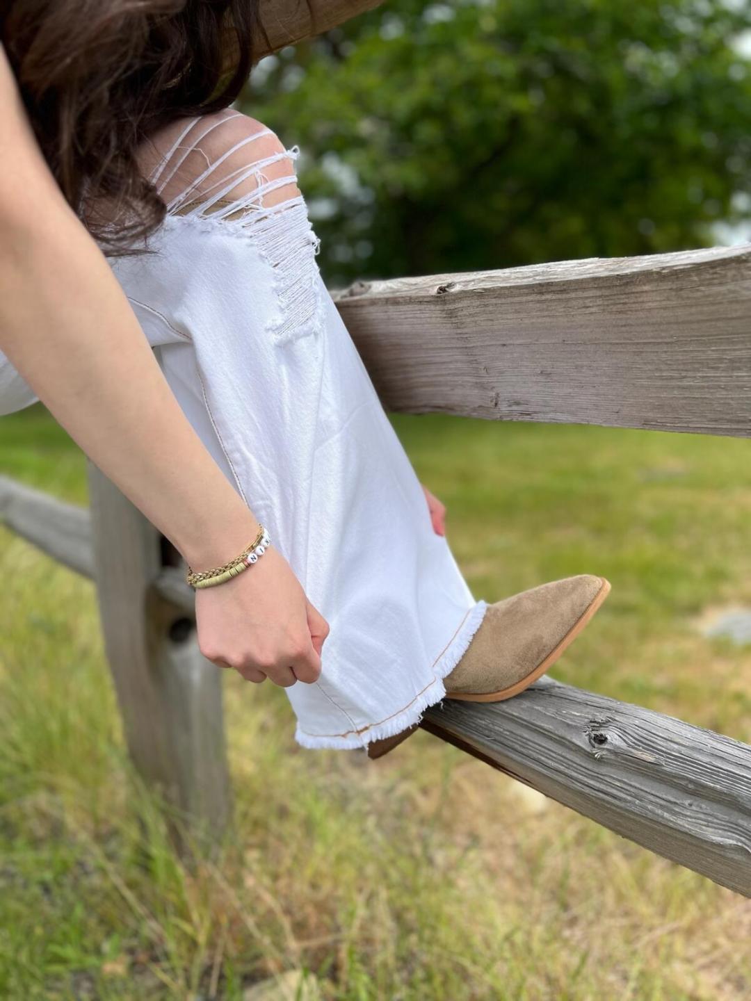 White Distressed Jeans